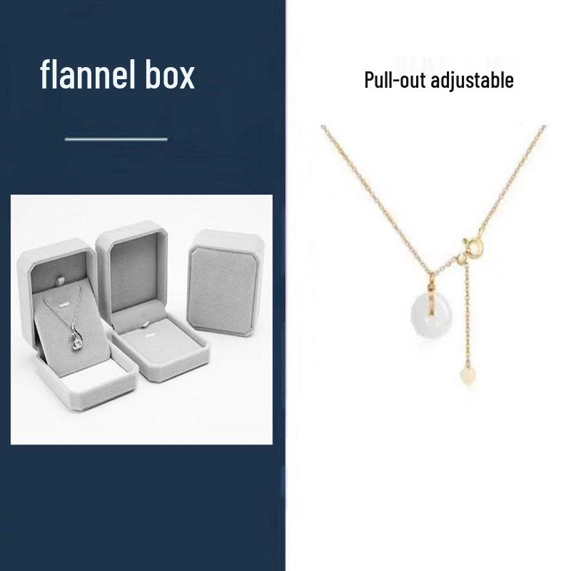 Women s Hetian Jade Pendant Necklace - Peace Buckle Clavicle Chain, Niche Style Birthday Gift