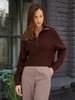Stand-up Collar Design, Half-zip, Short Sweater,knit Top For Women