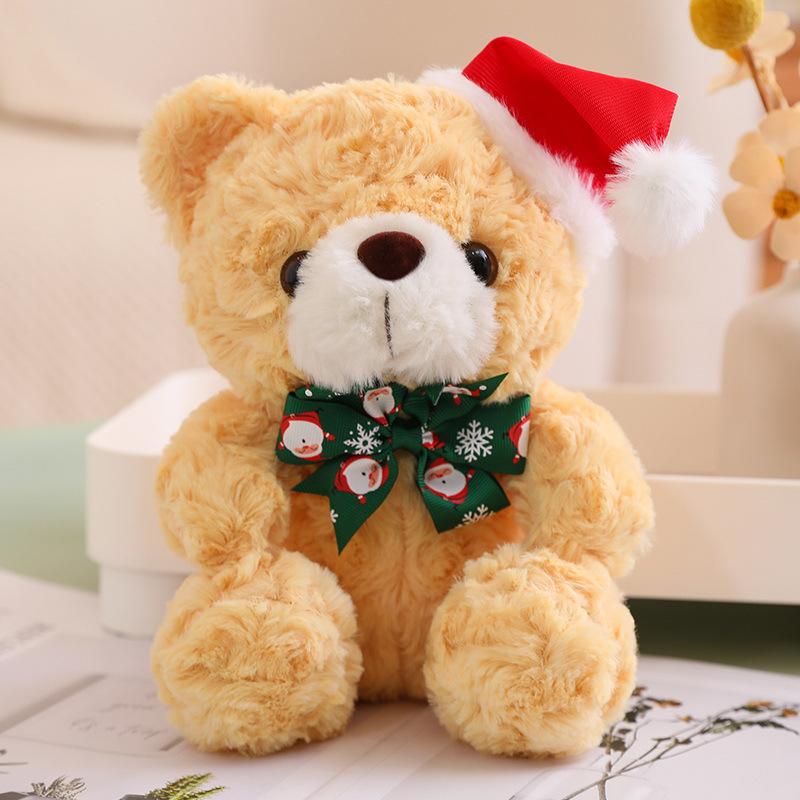 Cute Christmas Teddy Bear Doll Plush Teddy Bear Hug Bear Doll Children's Companion Soothing Ragdoll Doll