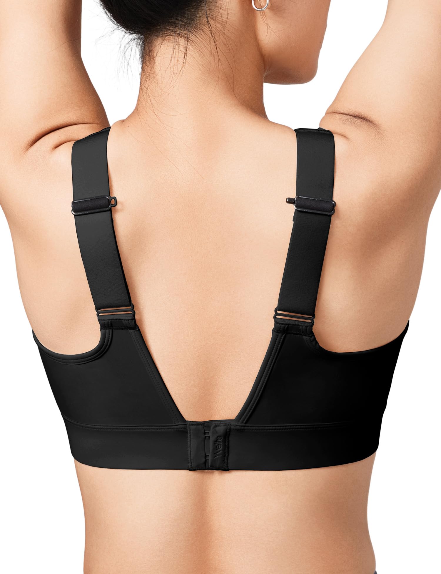 

Yvette Sports Встроенный крест на спине Плюс XL Черный Женский бюстгальтер, Нескользящий, Застежка-крючок, Чашка, Беспроводной, Дышащий, Спина, U-образная спинка, Фитнес, Спортзал, Размер, Бег,