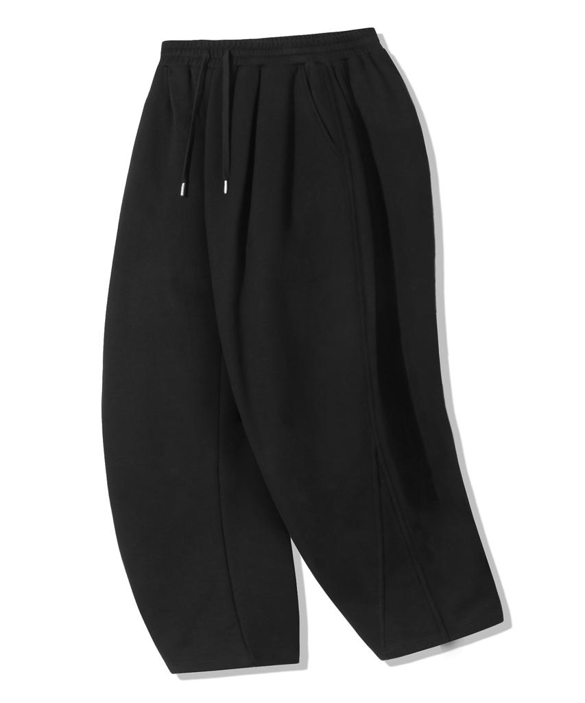 TRILLION One-Pleat Curved Side-Pleat Sweatpants_3Color