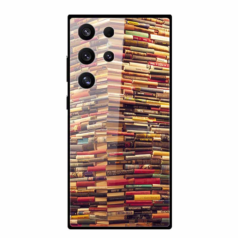 For Samsung Galaxy S24 S23 Ultra Hard Tempered Glass Case Black Colorful Bumper Samsung Galaxy S24+ S23+ Cover S23 plus Funda Galaxy S23 Ultra