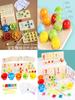 Wooden Multifunctional Arithmetic Clip Bead Learning Board Kid Puzzle Toy Set For Early Learning