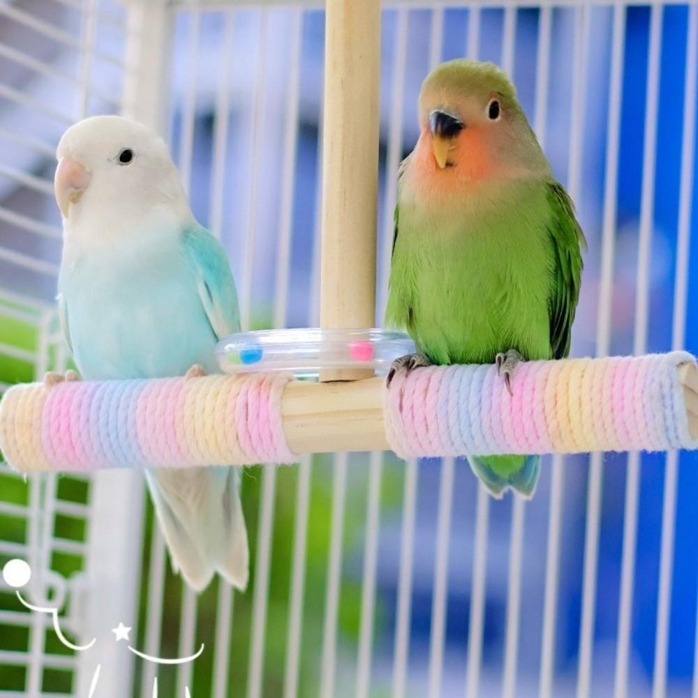 Sturdy Bird Stand Toy Wear-resistant Bird Cage Decoration Wood Parrot Swing  Bird Cage Accessories