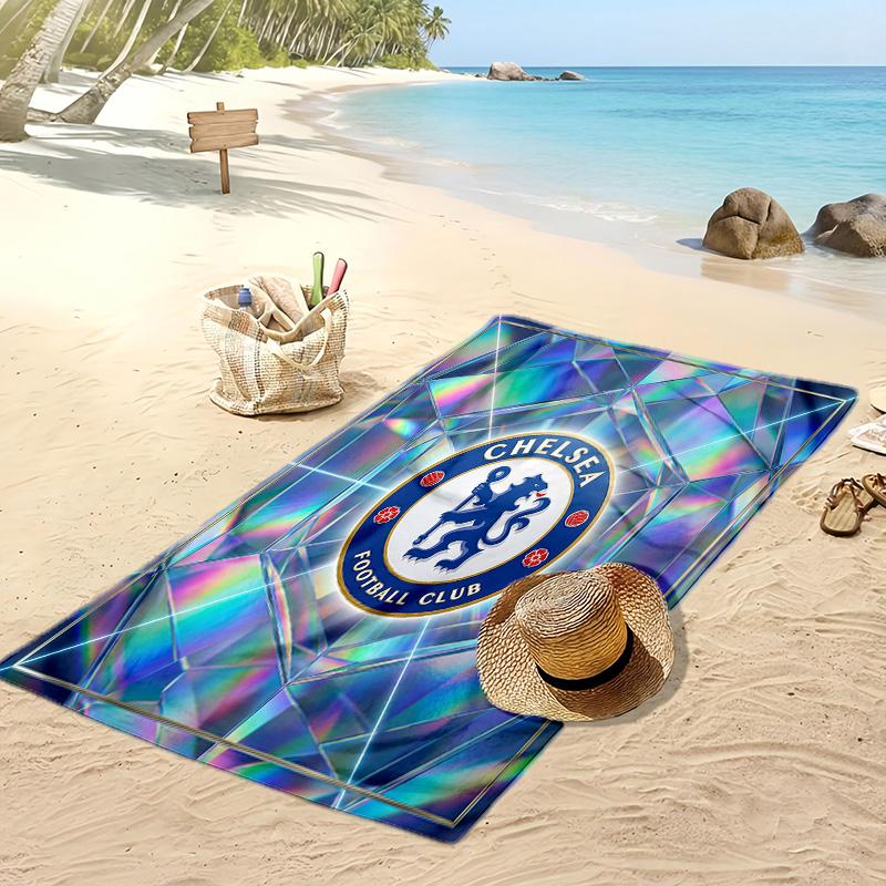 Πετσέτα Παραλίας Chelsea FC Με Σχέδιο Γρήγορου Στεγνώματος Μαλακή Πετσέτα Φορητή Μεγάλη Ορθογώνια Κουβέρτα Παραλίας για Ταξίδι Πισίνα