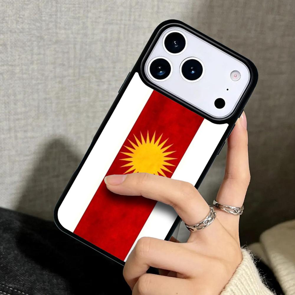 Capa Case for iPhone 17 Air 16 Pro Max 15 Plus 11 13 Mini 14 12 Back Phone Cover Yazidis Flag
