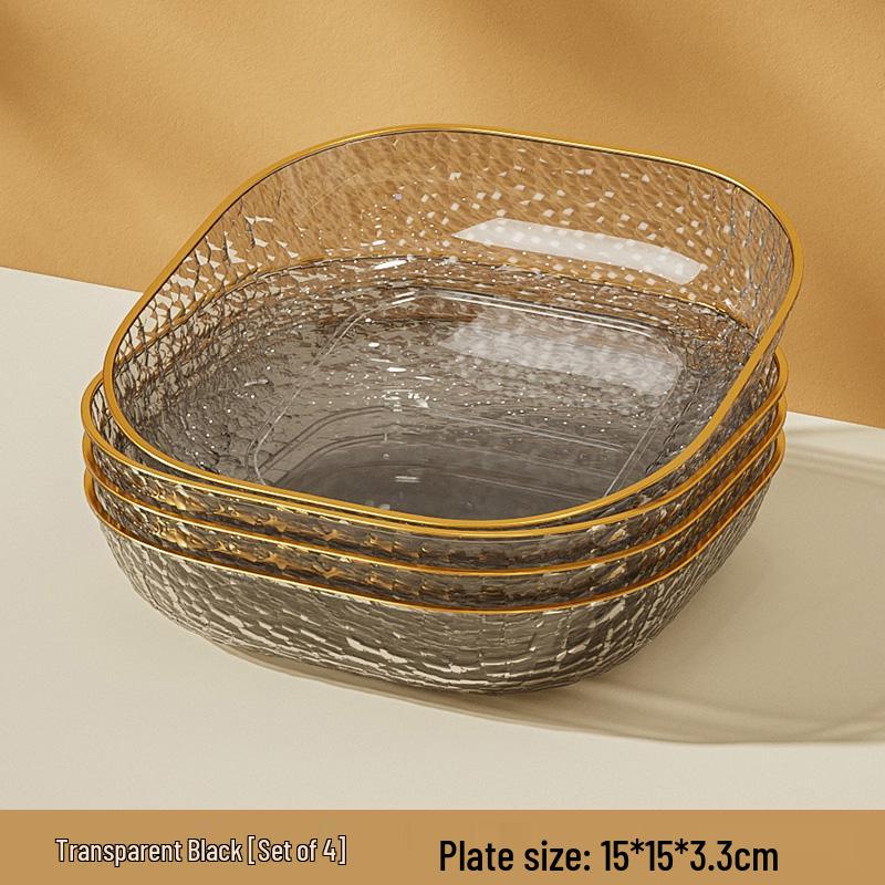 Luxury Plastic Bone Dish: Versatile Small Plate for Snacks, Fruits, Residue Storage, and Stir-Fry.