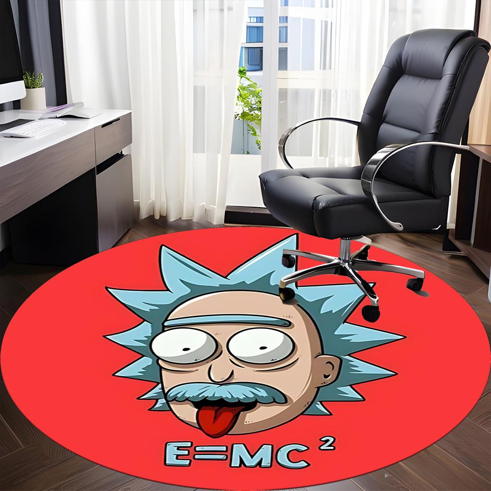 Rick and Morty Office Round Area Rug, Indoor Mat Suitable For Office,Bedroom Living Room Home Decor, Room Deco a0908166