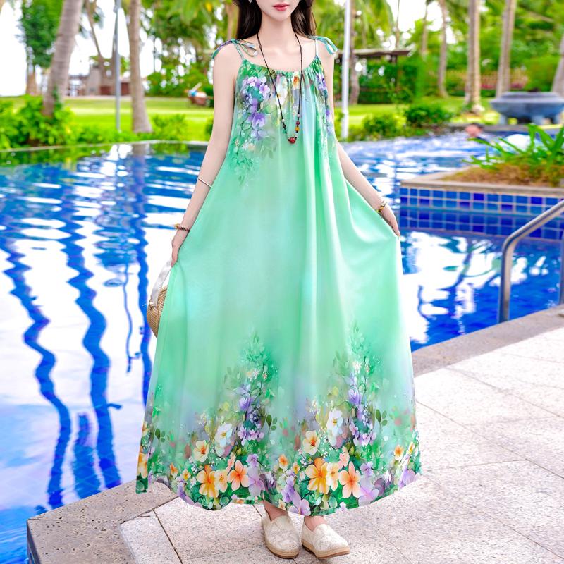 Casual Long Slip Dress for Women Summer Clothes Elegant Loose Plus Size Dress Beachwear