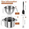 Double Boiler Pot Set 304 Stainless Steel Water Bath Melting Pot Set Deflector Port Design for Melting Chocolates Butter Candies