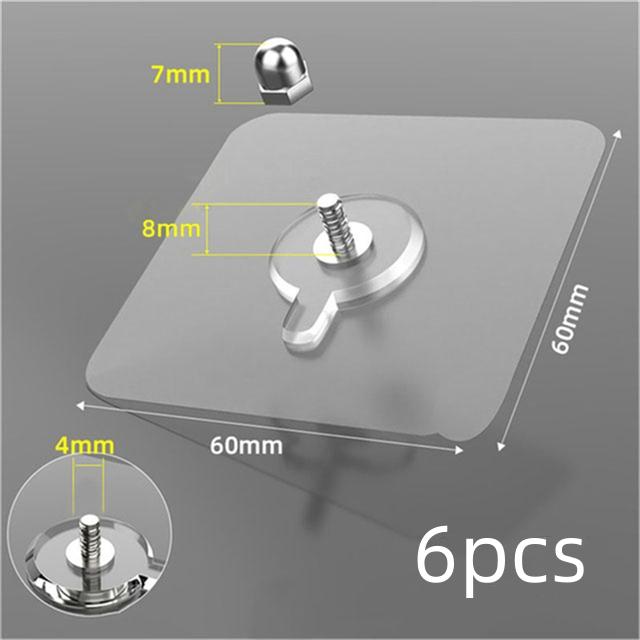 

6 шт. самоклеящиеся крючки прочные клейкие гвозди крючки плакат бесшовные настенные наклейки крючок прозрачный держатель для кухни ванной комнаты винт