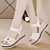 Medium heel comfortable shoes new summer flat bottom versatile fashion muffin soft bottom wedge heel summer sandals