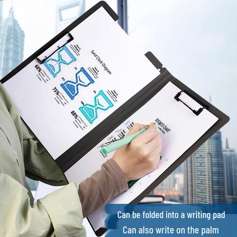 Double Clip Writing Board with Storage for A3/A4 Documents - Ideal for Students & Office Use