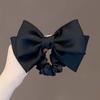 New Korean Black Bow Hair Tie Scrunchies Women Elegant Silk Elastics Hair Band Ponytail Hold Headdress Hair Accessories