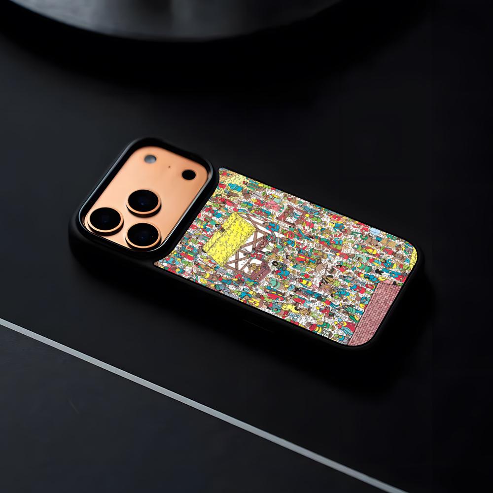 

Game Wheres W-WallyS WaldoS Phone Case For IPhone 17 16 15 14 13 12 Pro Max Plus Black Frame Hard Shell iPhone 15