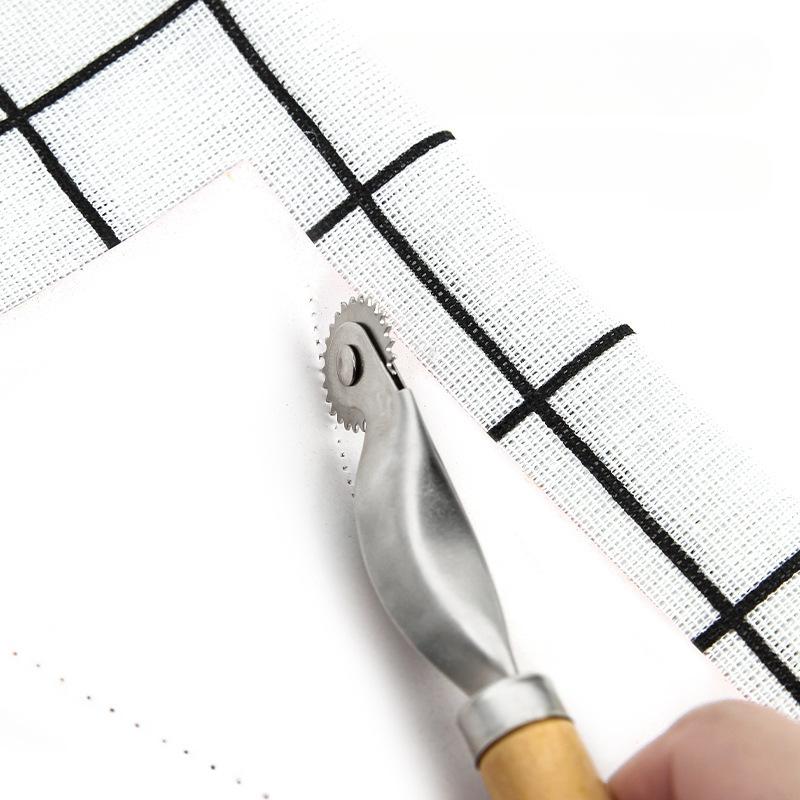 3Mm/2Mm Leather Needle Point Tracing Wheel With Wooden Handle For Arts And Leather Crafts Professional Stitch Marking Spacer