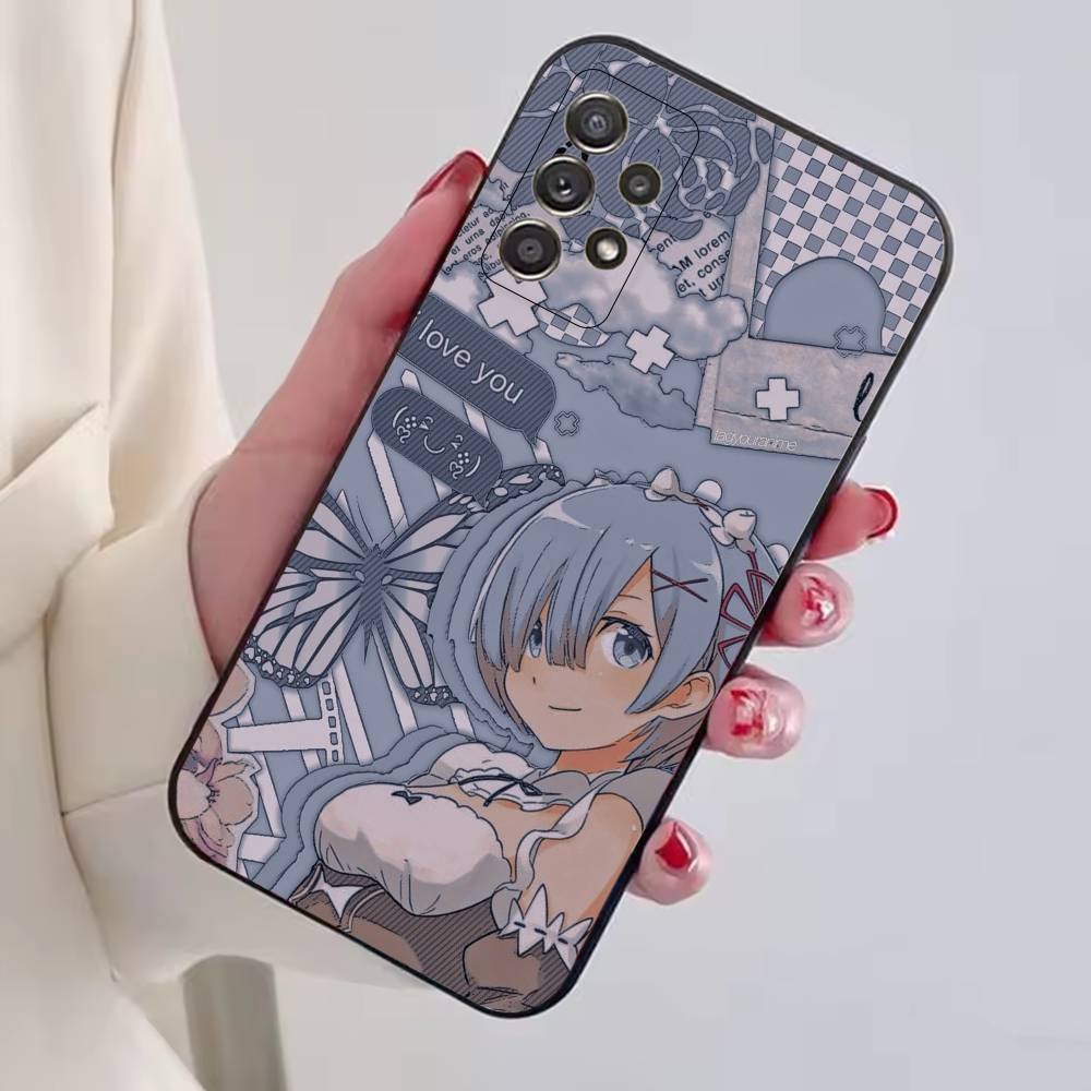Rem Anime Girl Re Zero Phone Case For Samsung S25,S24,S21,S22,S23,S30,Ultra,S20,Plus,Fe,Lite,Note,10,Black Cover