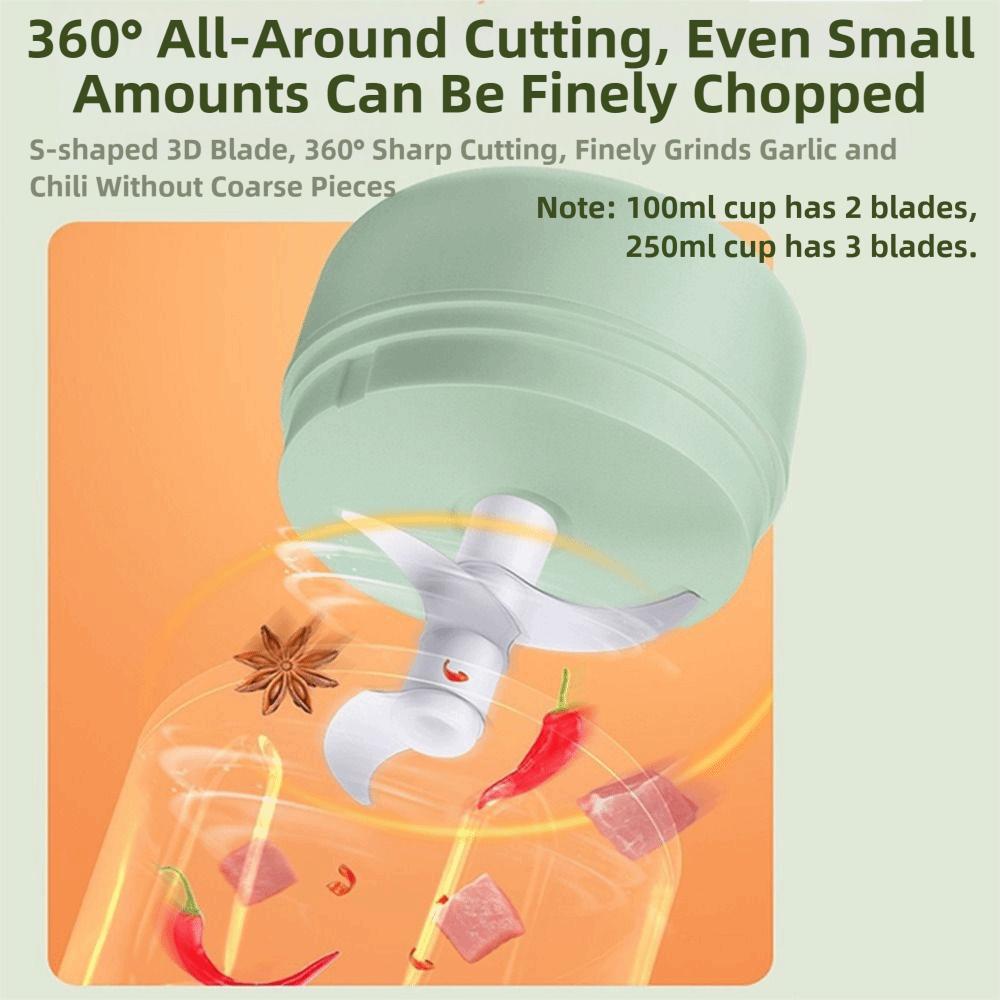 Household Electric Food Chopper 100/250ml Garlic Masher Machine  Kitchen Cooking Accessories