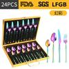 Stainless Steel Tableware 24-piece Set Small Waist Family Western Food Steak Knife, Fork and Spoon Set