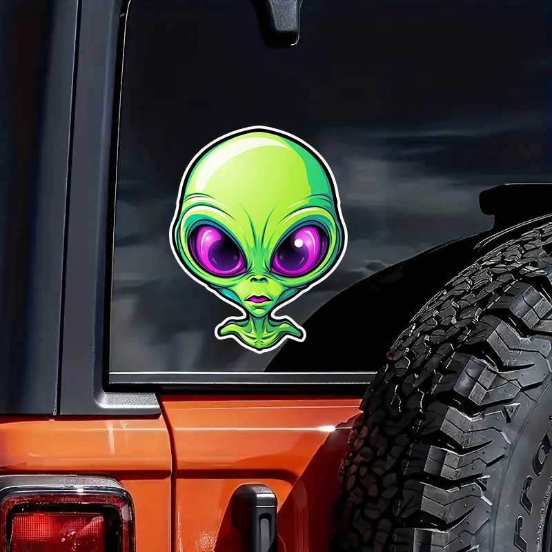 Car Sticker Alien Cartoon Decal Vinyl Detachable Waterproof Outdoor Car Bumper Window Notebook Computer Decoration Car Accessories TM374