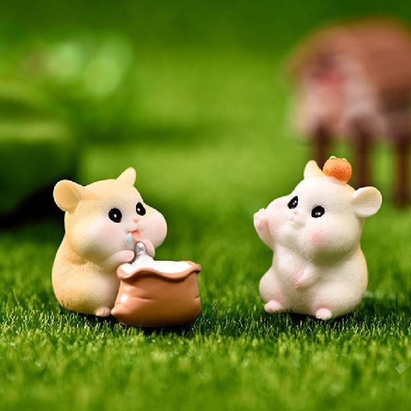 Charming Resin Hamster Ornaments Ideal For Diy Micro Landscape Projects