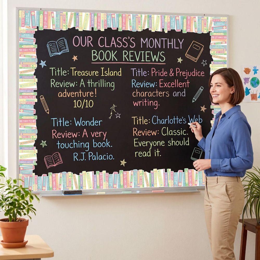Waterproof Border Sticker Roll Self Adhesive Classroom Border Sticker  Library Decor