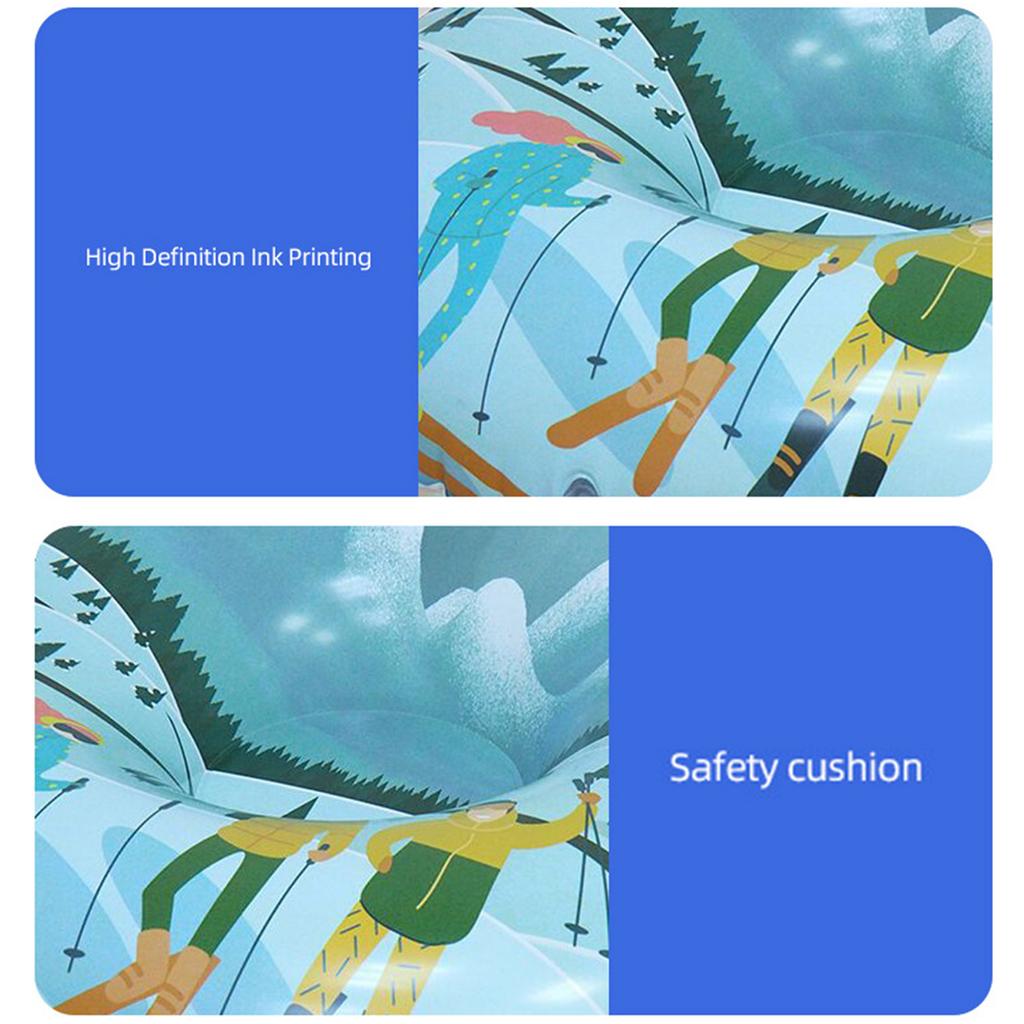 Folding Inflatable Snow Tube Sled with Handles Thicken PVC Snow Tubing Winter Snow Tube Winter Outdoor Sports Toys