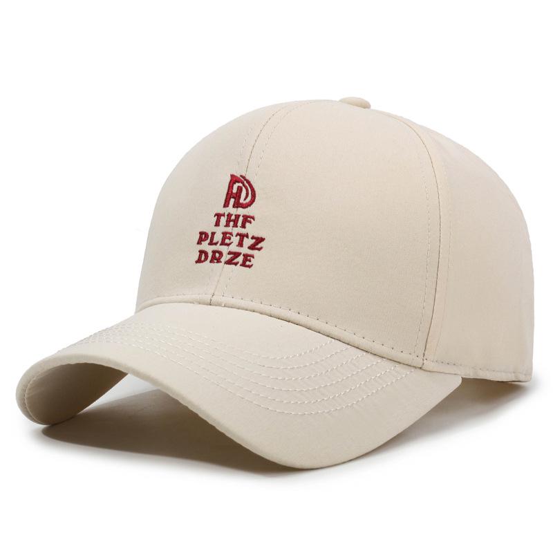 Korean Style Letter Embroidery Baseball Cap - Autumn/Winter Versatile Large Head Fit