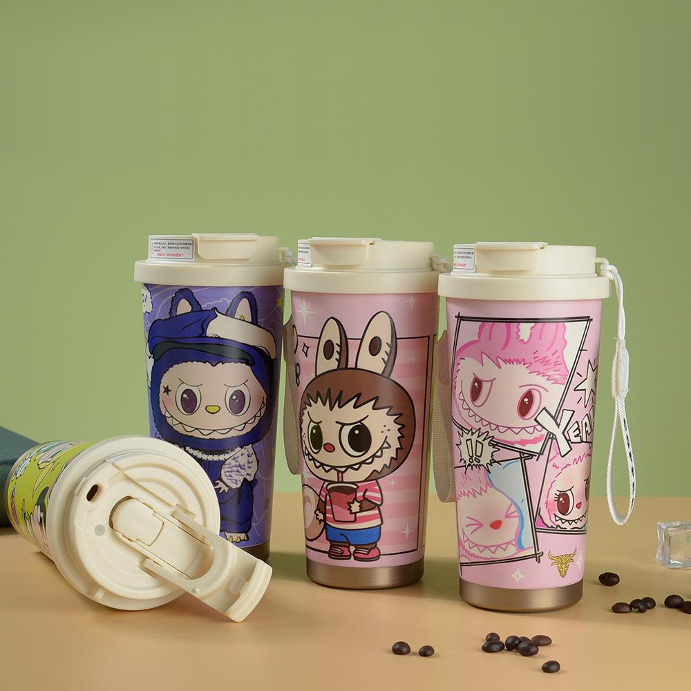 3D Cartoon Lily of The Valley Coffee Cup 316 Stainless Steel Thermos Cup Portable Girls High Value Straw Cup
