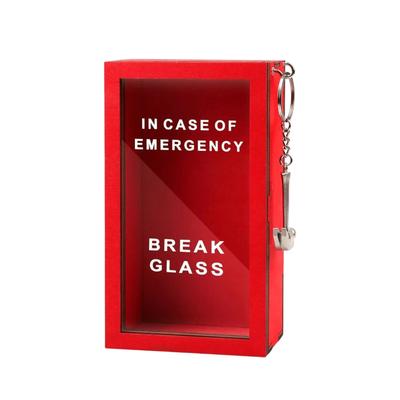Emergency Break Glass Box with Mini Hammer Keychain Novelty Gift Box for Holiday and Special Occasions Practical Decorative Box
