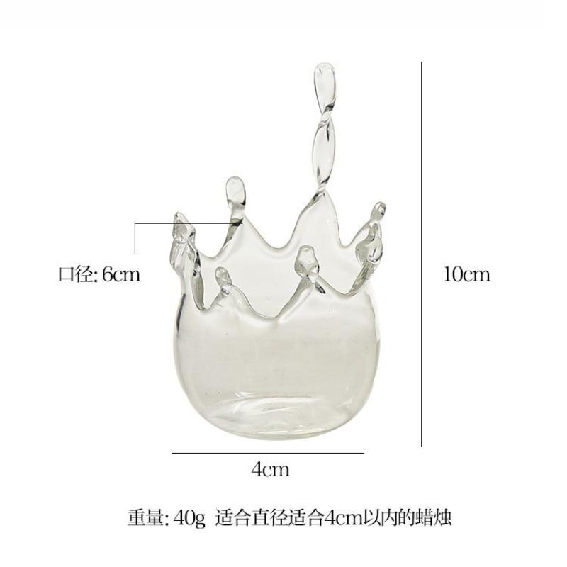 

Creative Crown Design, Glass Candlestick, Candle Lamp, High Level Sense Romantic Birthday Gift, Wedding Home Creative Ornaments