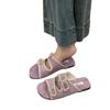 Thick-soled lace Birkenstock sandals women's 2025 new summer wear non-slip square head belt buckle one-word beach shoes