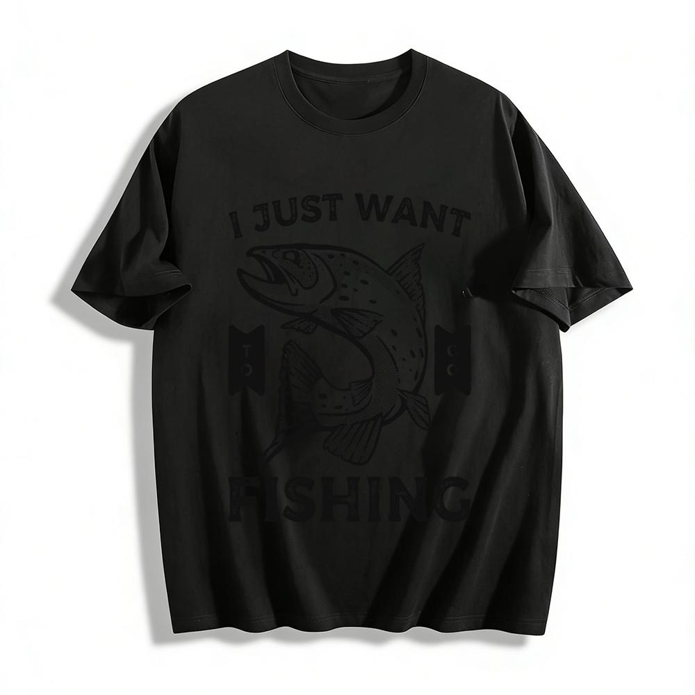 I Just Want To Go Fishing T Pure cotton T-shirt XXS