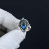 Natural Labradorite Adjustable 925 Sterling Silver Ring - Fits US Sizes 6 To 10 - Handmade Boho Jewelry for Women & Men, Valentine Gifts