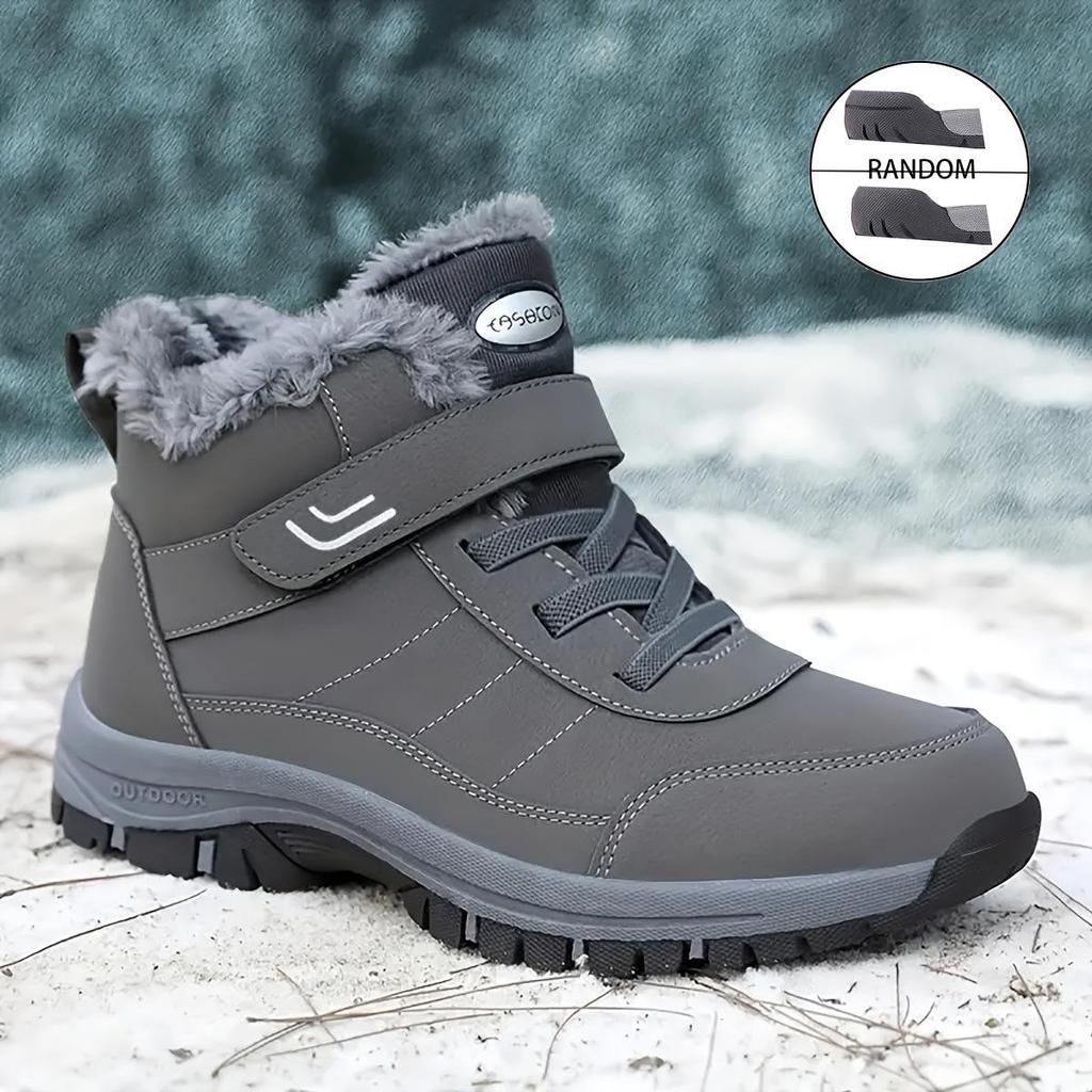 Women's Waterproof Plush Snow Boots - Non-Slip, Wide Fit with Velcro