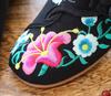 Women's Spring & Autumn Canvas Flats with Morning Glory Embroidery