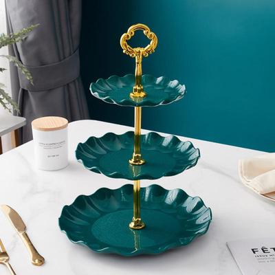 3-Tier Cupcake Stand Fruit Plate Holder Desserts Snack Candy Buffet Stand Tower For Christmas Wedding Party Cake Dessert Tray