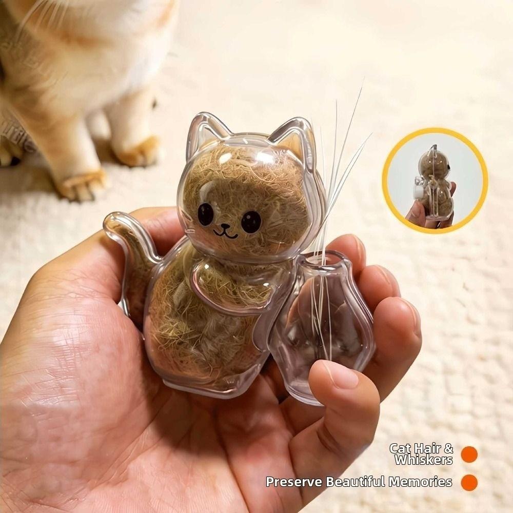 Creative Pet Hair Keepsake Box Transparent Cat Hair Storage Box  for Dog Cat Hair