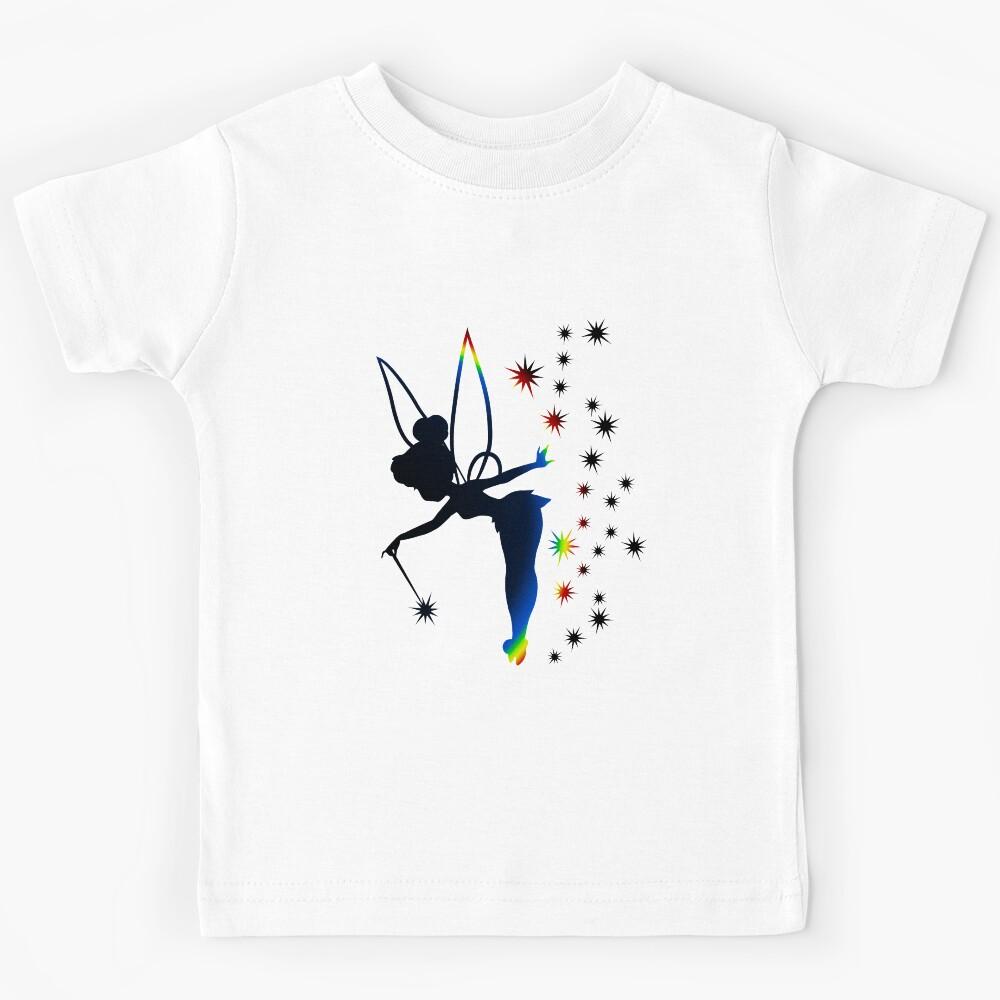 Rainbow Tinkerbell Sillhouette Kids T-Shirt 140