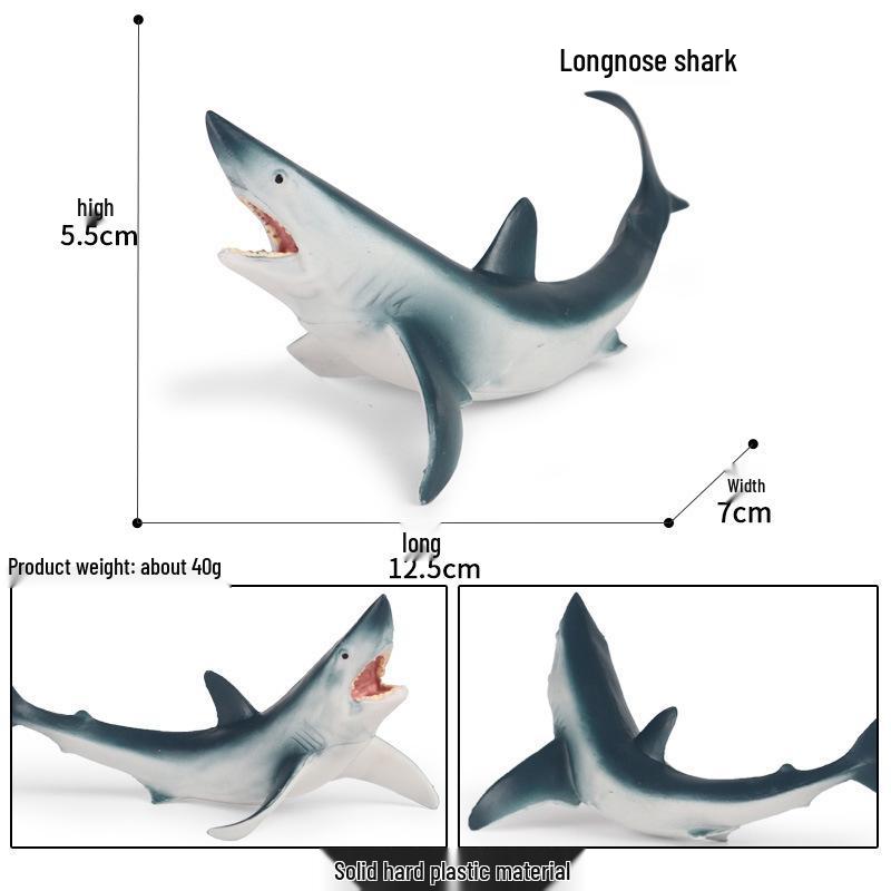Marine Animal Simulation Model Figures: Shark, Dolphin, Hammerhead, Crab, Squid, Starfish for Kids' Education