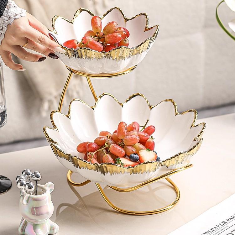 European Light Luxury Multi-layer Fruit and Candy Plate for Housewarming or New Home