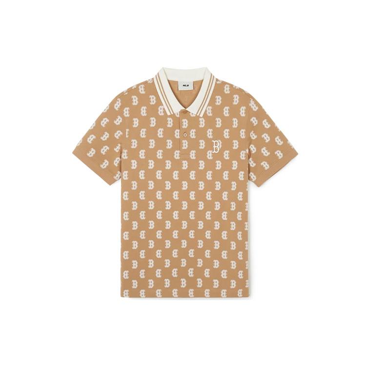 New MLB Boston Red Sox Polo Shirts Men's Khaki 3APQM0443-43CAL