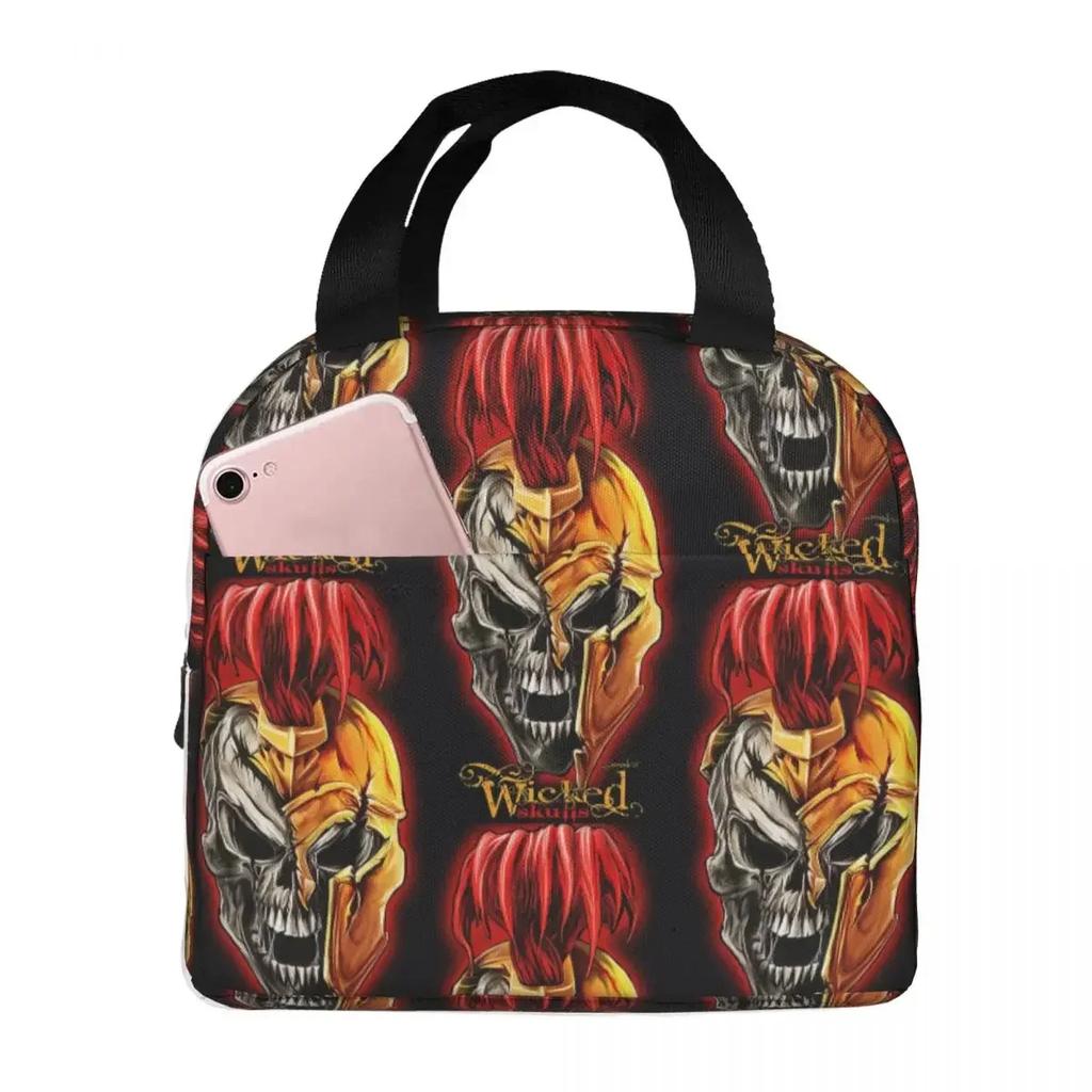Sparta Warrior Spartan Skull Insulated Lunch Bag for Kids School Cooler Thermal Food Box Tote Leakproof Lunch Boxes Container