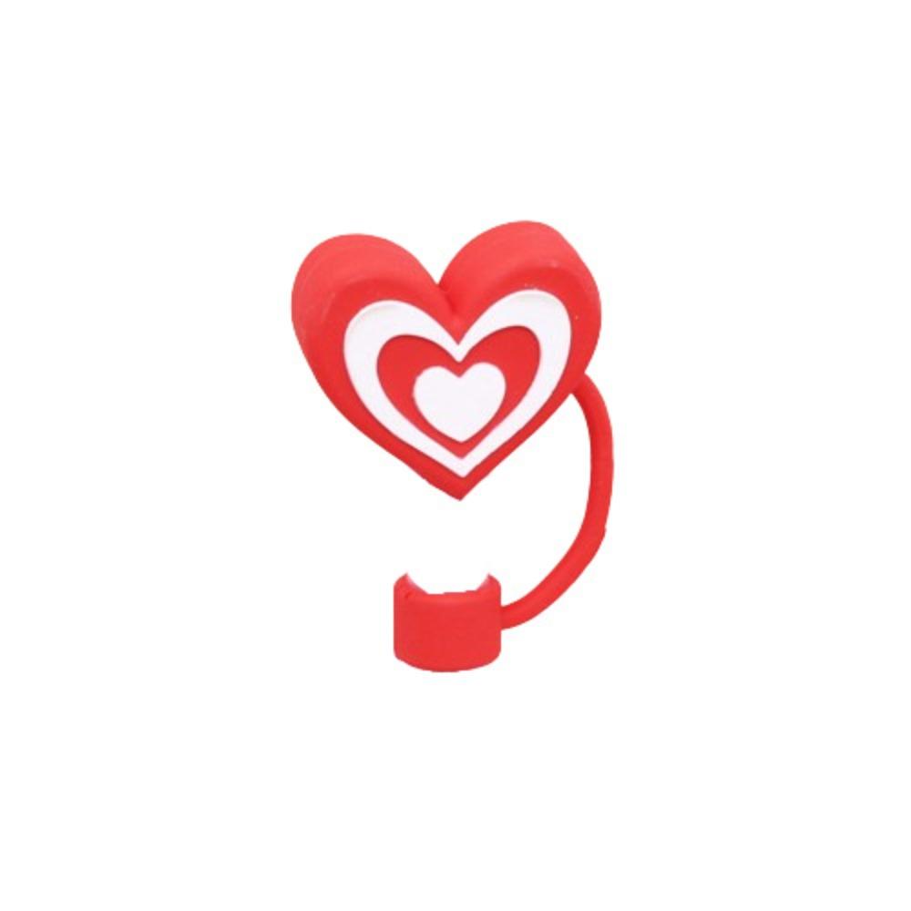 Dust-Proof Straw Toppers Silicone Straw Tip Cup Accessories Hearts Straw Cover Wedding Party