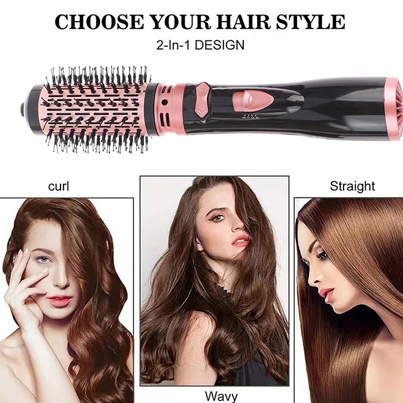 Hair Dryer Brush 2 In 1  Air Spin Brush Curling Straightening Styling Auto-Rotating Ionic Round Blow Hair Dryer Volumizer