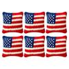 Set of 6 American Flag Pattern Crochet Bean Bag Toss Toys Durable Soft Fabric Square Shape for Indoor Outdoor Games