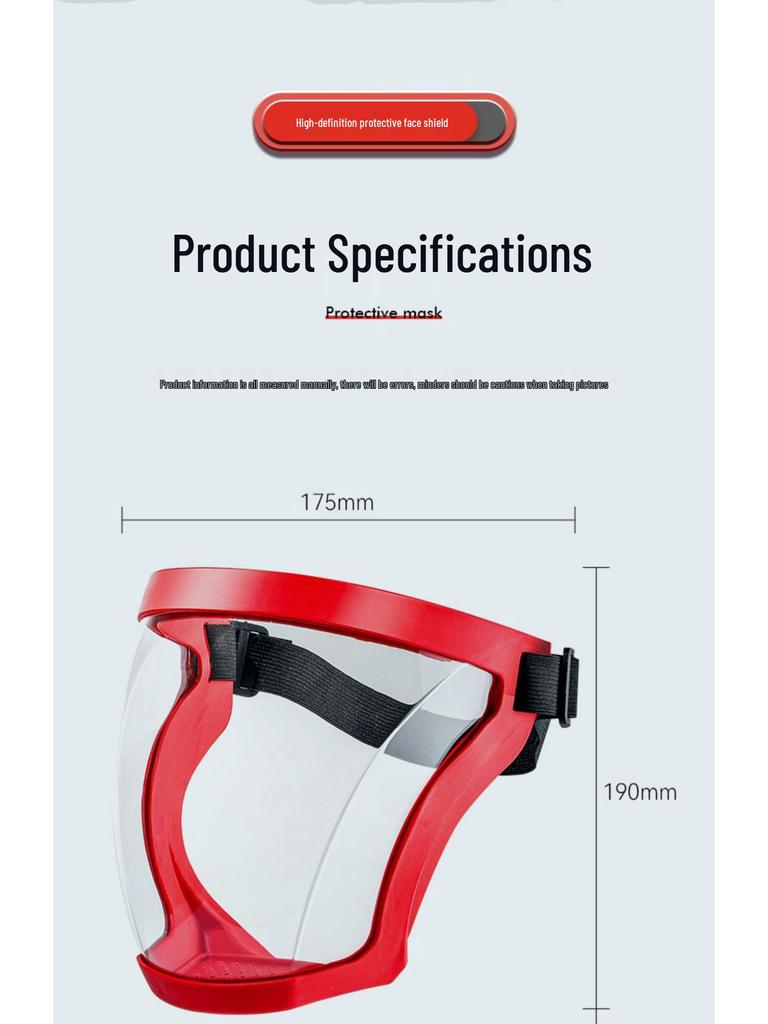 Full Face Shield for Pesticide Spraying, Industrial Grinding, Cutting, Anti-Fog, Dustproof, Oil Smoke Protection, High Transparency.