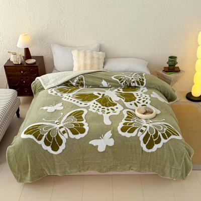 2025 New 5D Butterfly Embossed Fleece Blanket Autumn Winter Queen Size Thick Warm Double Bed Blanket Cozy Soft Plush Bedspread