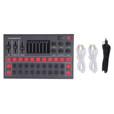 Voice Changer Sound Board LED Display Noise Reduction Bluetooth Dual Channel Live Sound Card for Recording