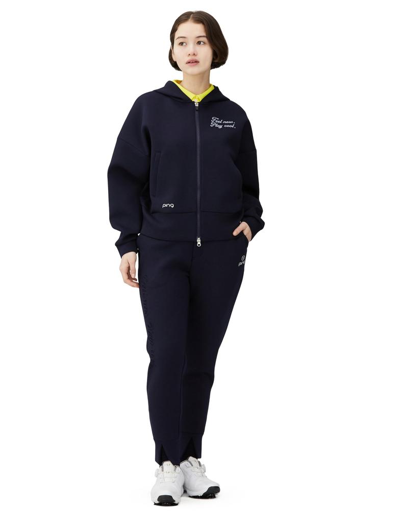 Long Sleeve Full Zip Hoodie Golf M [Ping Apparel] Women's (Cardboard Knit, Lightweight) / / 622-4162200 120_Navy